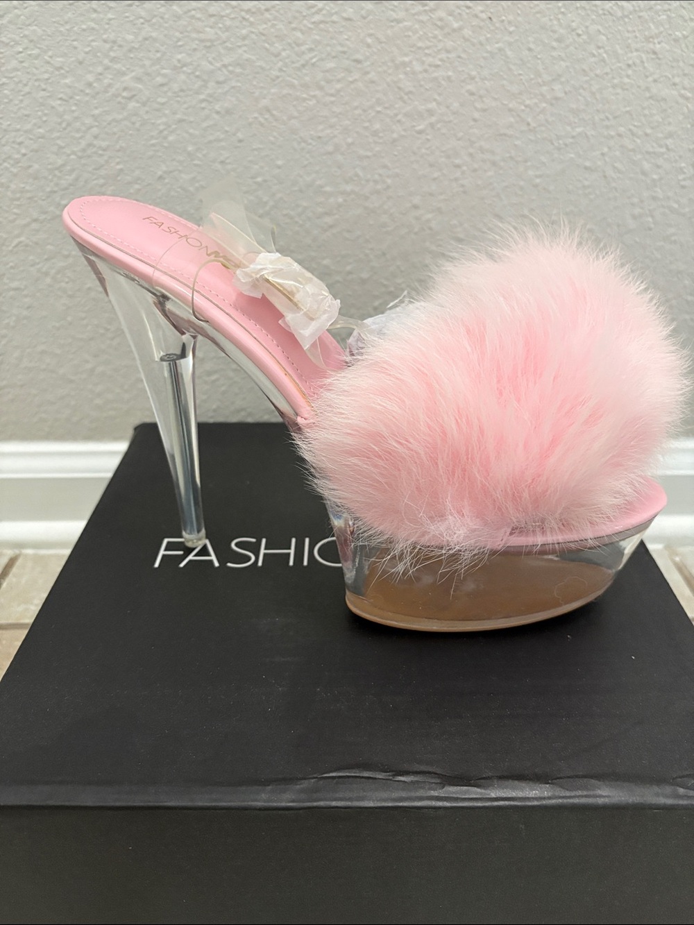 Pink Faux Fur Heels
